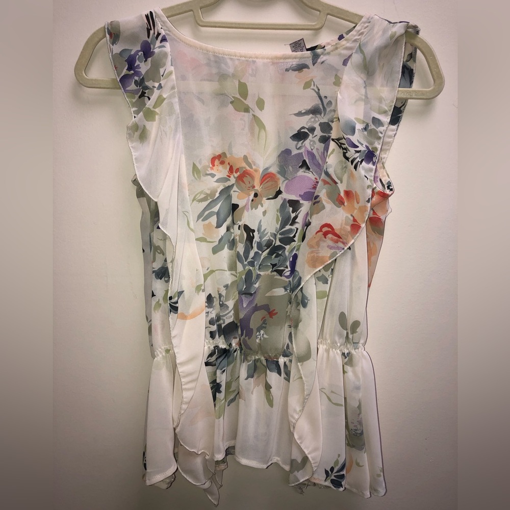 XS sheer floral top